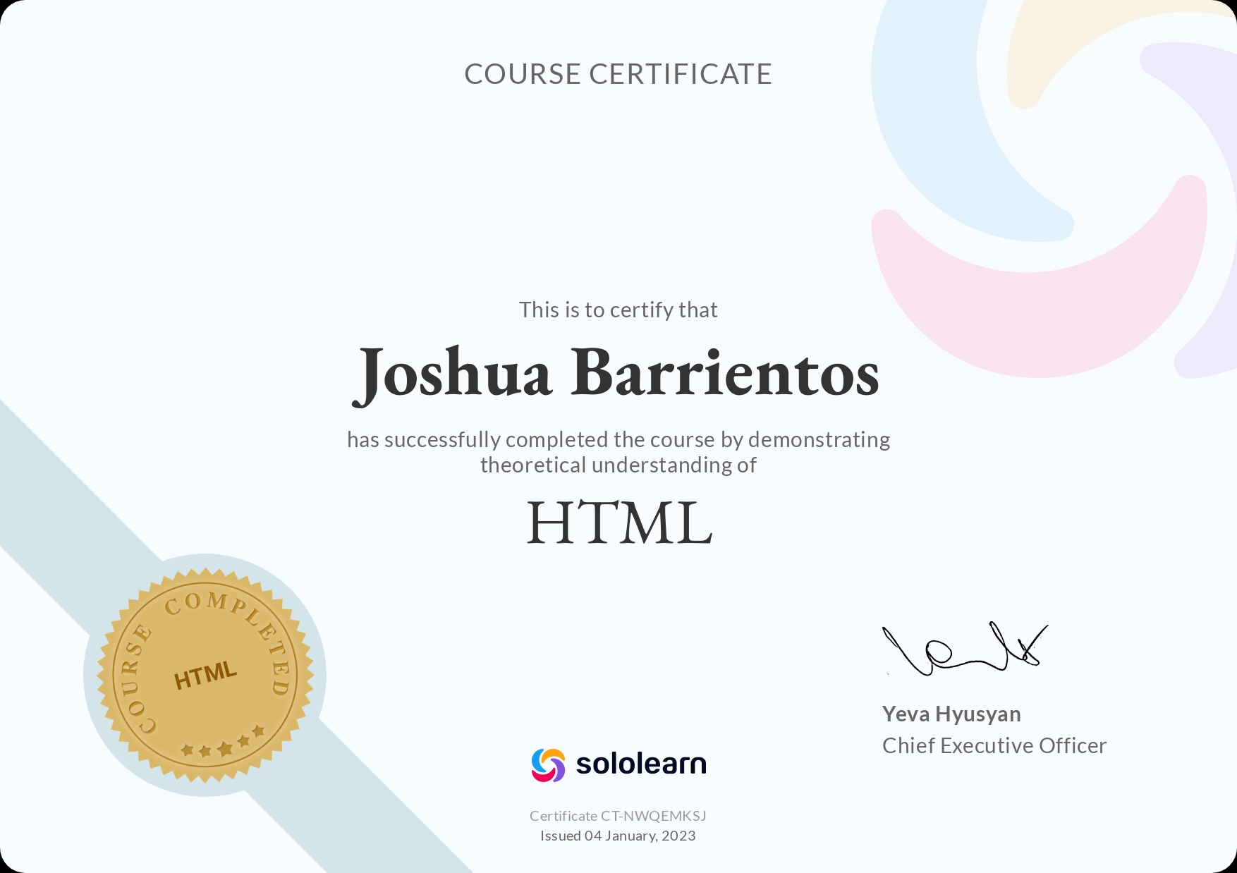 Joshua Barrientos | Computer Science Student